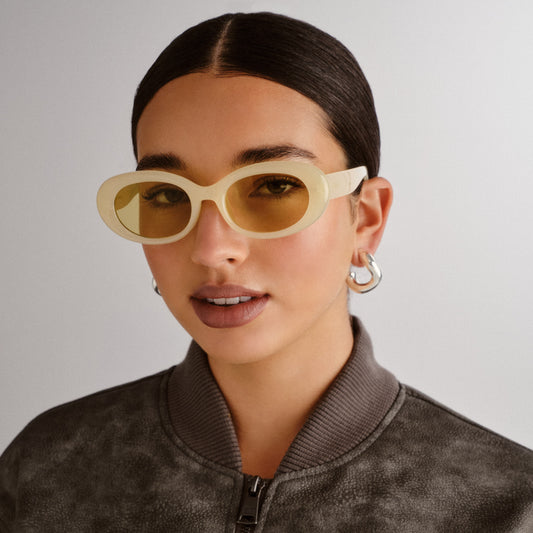 Epsilon Chalk Female Oval Sunglasses | Aire