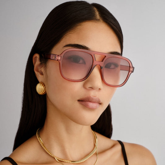 Whirlpool Peach Quartz Female Aviator Sunglasses | Aire