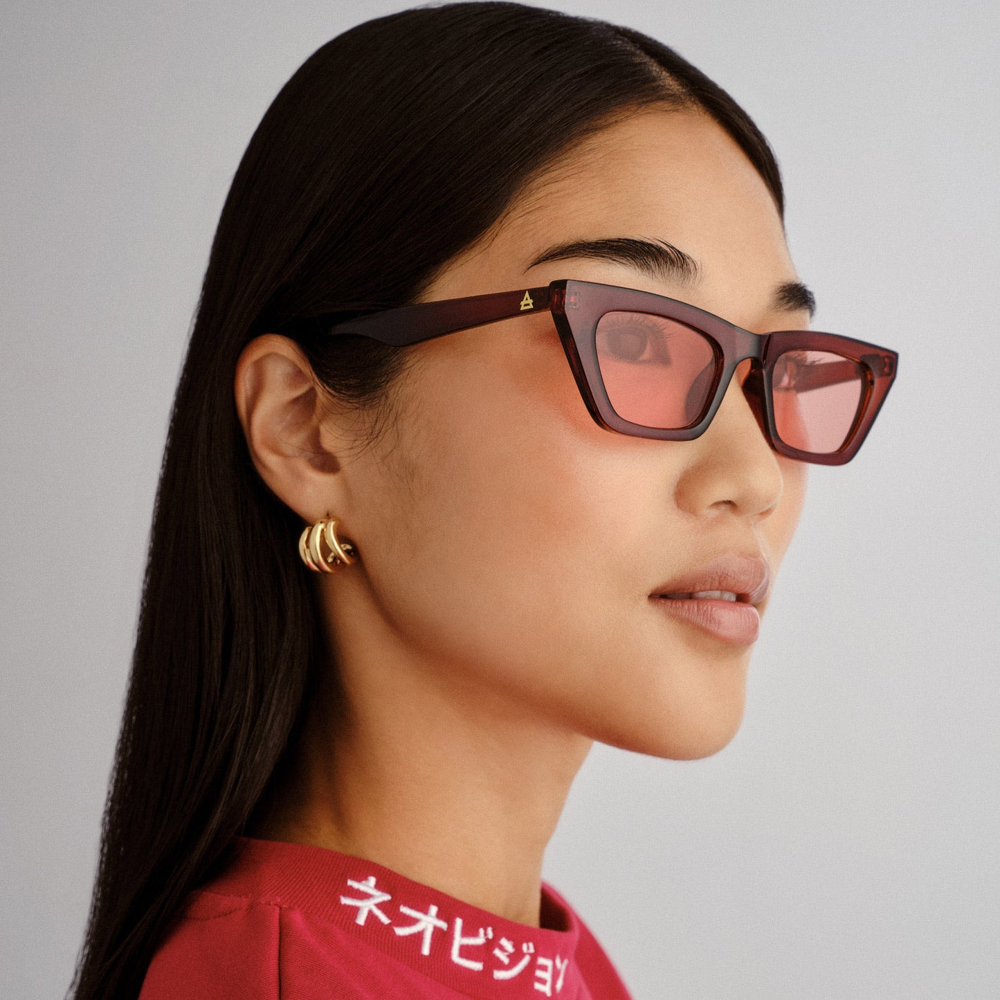 Polaris Crystal Chocolate Female Cat-Eye Sunglasses | Aire