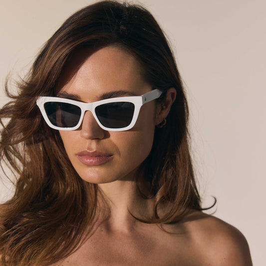 Amplitude White Female Cat-Eye Sunglasses | Aire