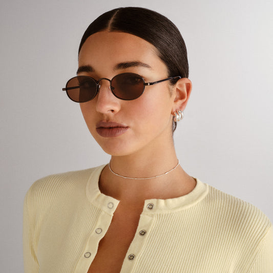 Regulus Chocolate Uni-Sex Oval Sunglasses | Aire