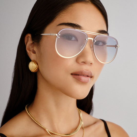 Quartz Gold Female Aviator Sunglasses | Aire