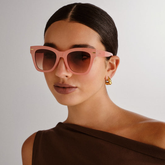Intergalactic Coral Female Square Sunglasses | Aire