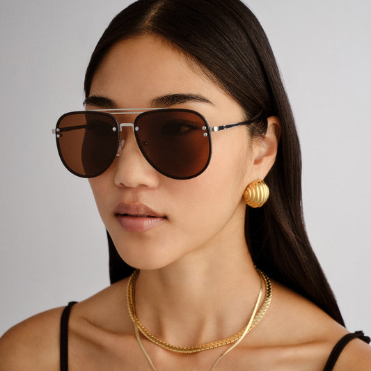 Quartz Silver Uni-Sex Aviator Sunglasses | Aire