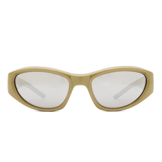 Blackout Destroyed Khaki Uni-Sex Cat-Eye Sunglasses | Aire