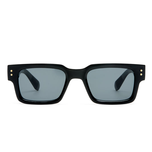 Aeron Black Uni-Sex Rectangle Sunglasses | Aire