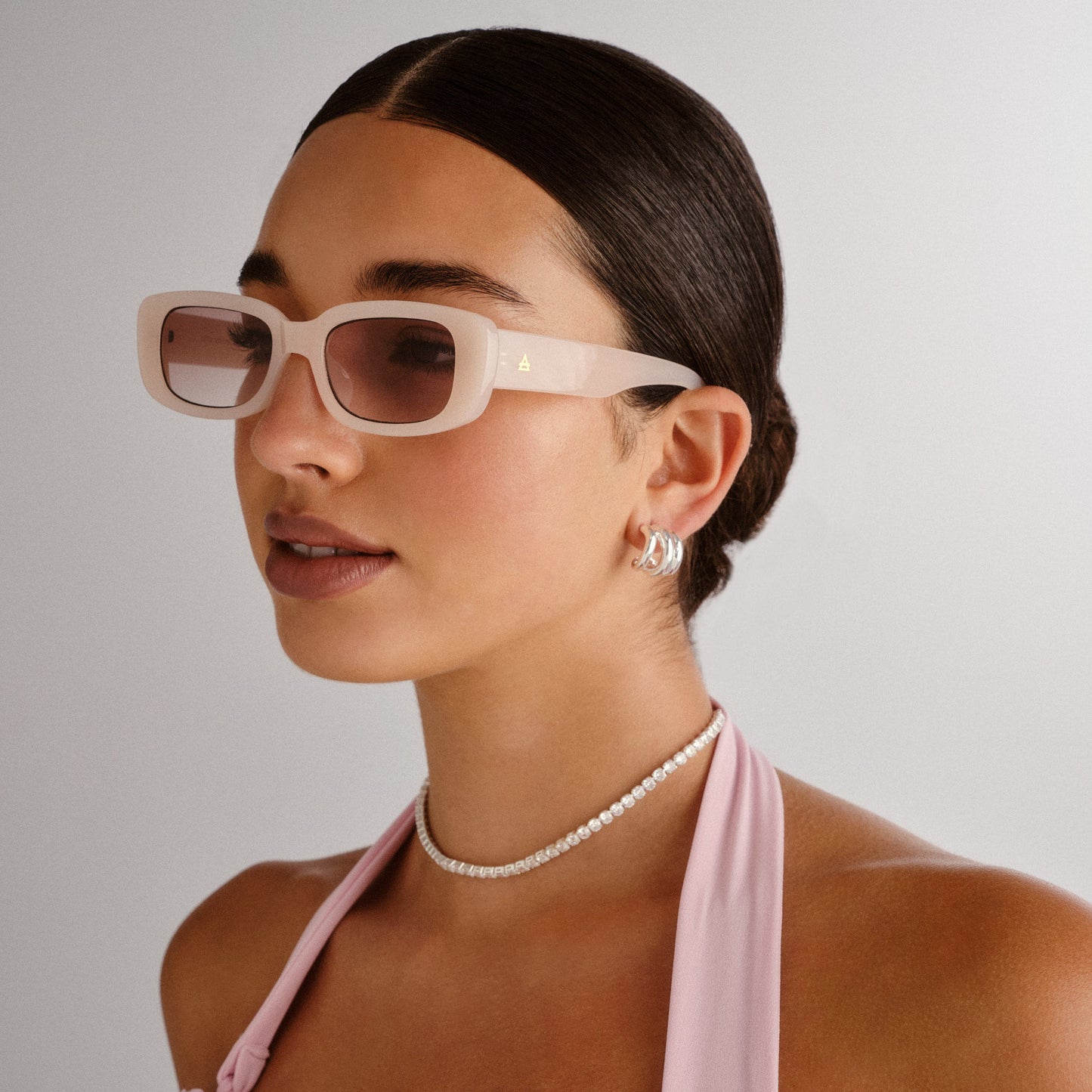 Ceres Blush Female Rectangle Sunglasses | Aire
