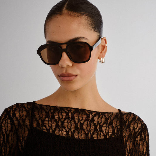 Whirlpool Black Uni-Sex Aviator Sunglasses | Aire