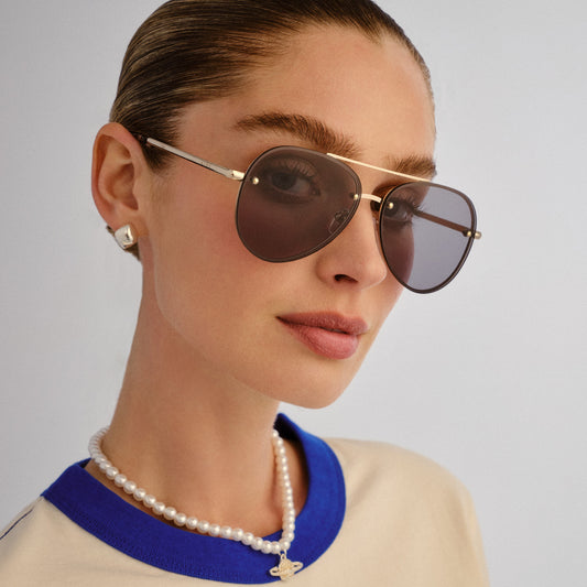 Mirzam Gold Cookie Tort Female Aviator Sunglasses | Aire