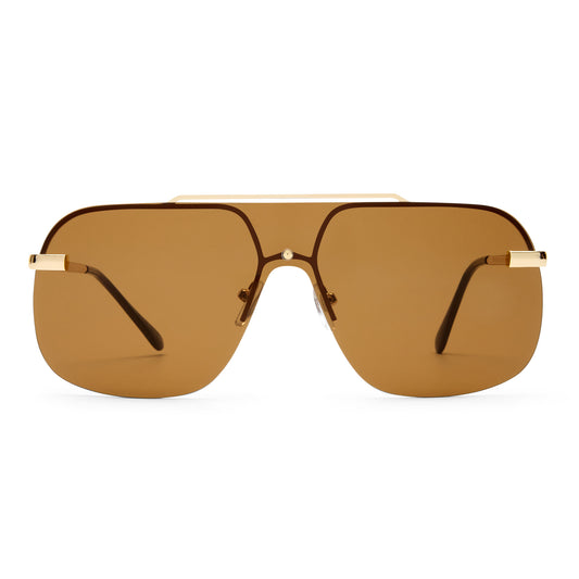 Venatici Gold Female Aviator Sunglasses | Aire