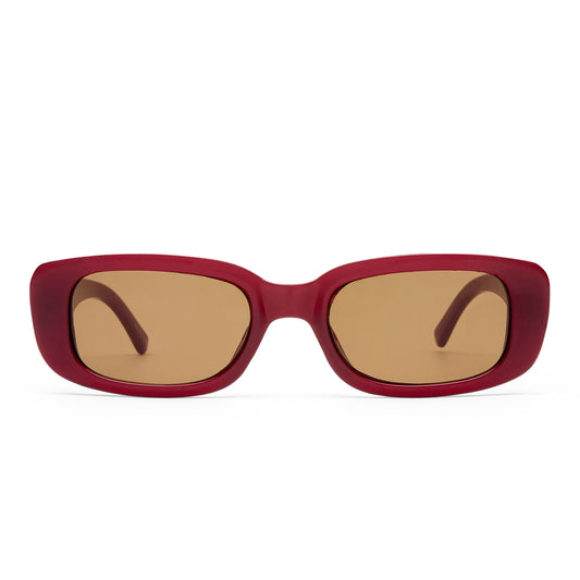 Ceres Burgundy Uni-Sex Rectangle Sunglasses | Aire