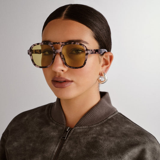 Whirlpool Charcoal Tort Uni-Sex Aviator Sunglasses | Aire