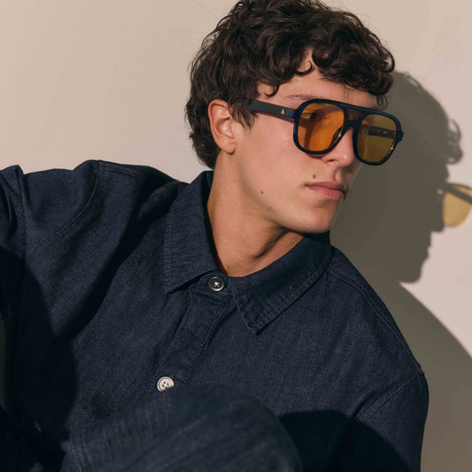 Whirlpool Navy Uni-Sex Aviator Sunglasses | Aire