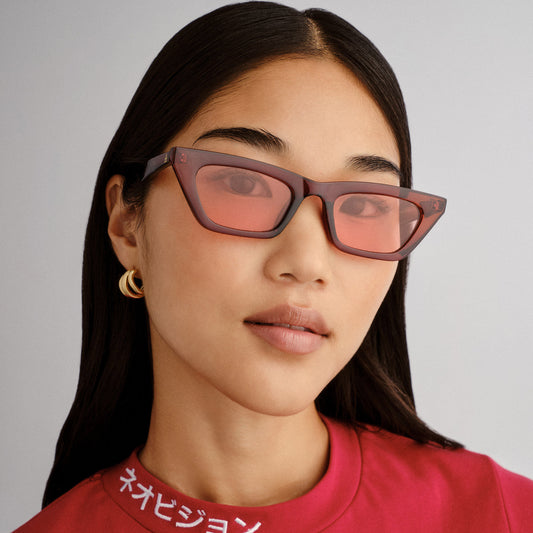 Polaris Crystal Chocolate Female Cat-Eye Sunglasses | Aire