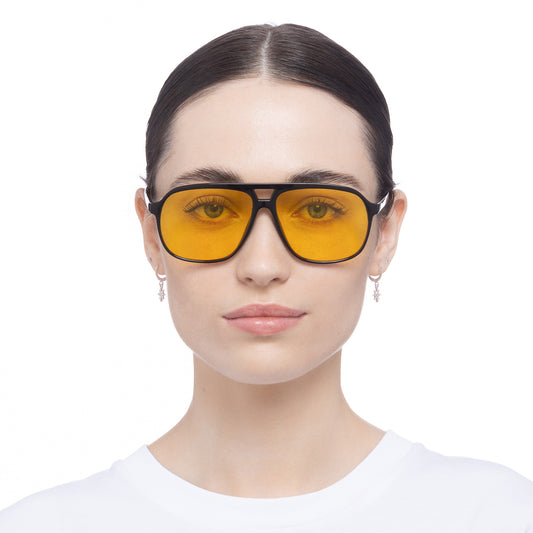 Monoceros Black Uni-Sex Aviator Sunglasses | Aire