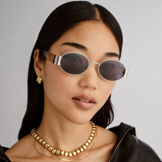 Mars Ii Silver Pewter Uni-Sex Oval Sunglasses | Aire