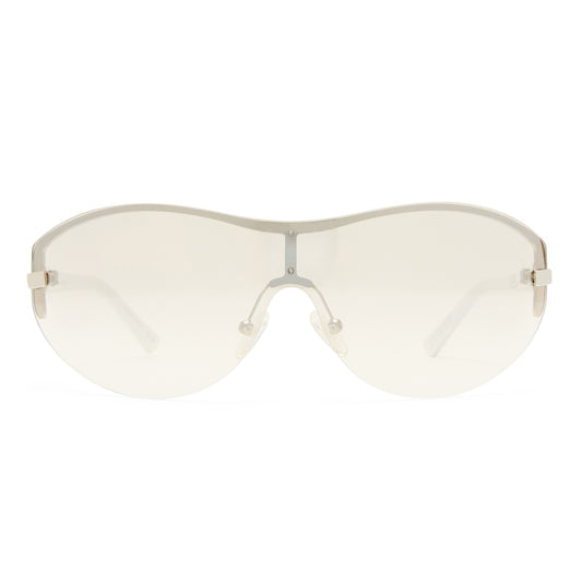 Bombshell Silver White Female Aviator Sunglasses | Aire
