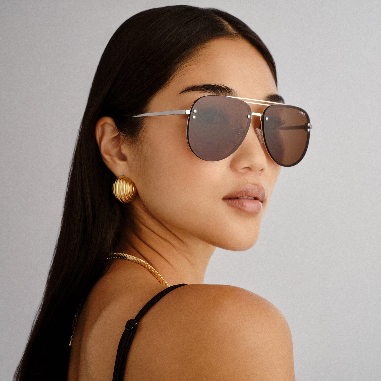 Quartz Silver Uni-Sex Aviator Sunglasses | Aire