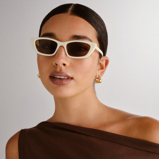 Titania Ivory Female Cat-Eye Sunglasses | Aire