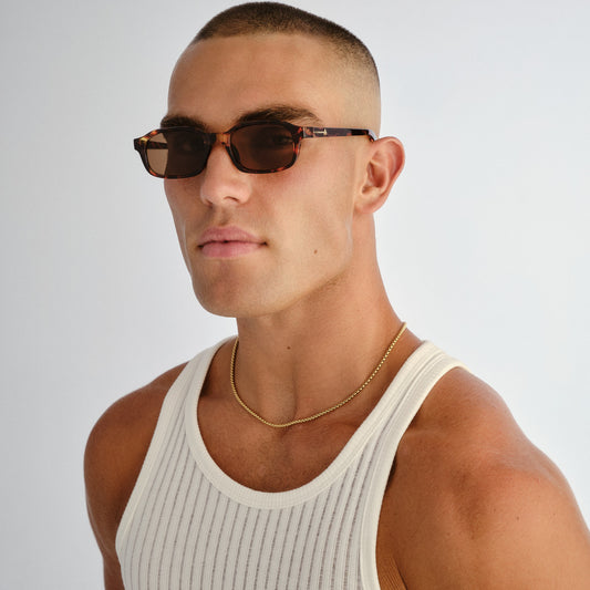 Kinetic Amber Tort Uni-Sex Rectangle Sunglasses | Aire