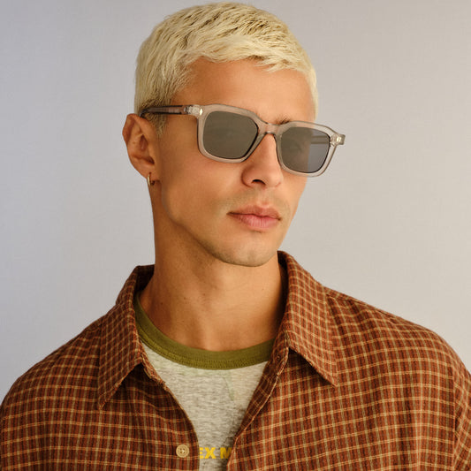 Zodiac Ash Grey Uni-Sex Square Sunglasses | Aire