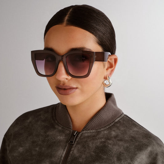 Haedus Pewter Female Cat-Eye Sunglasses | Aire