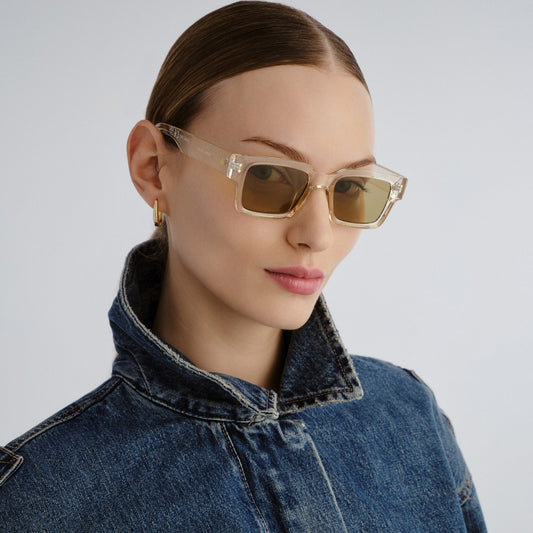 Aeron Sand Uni-Sex Rectangle Sunglasses | Aire