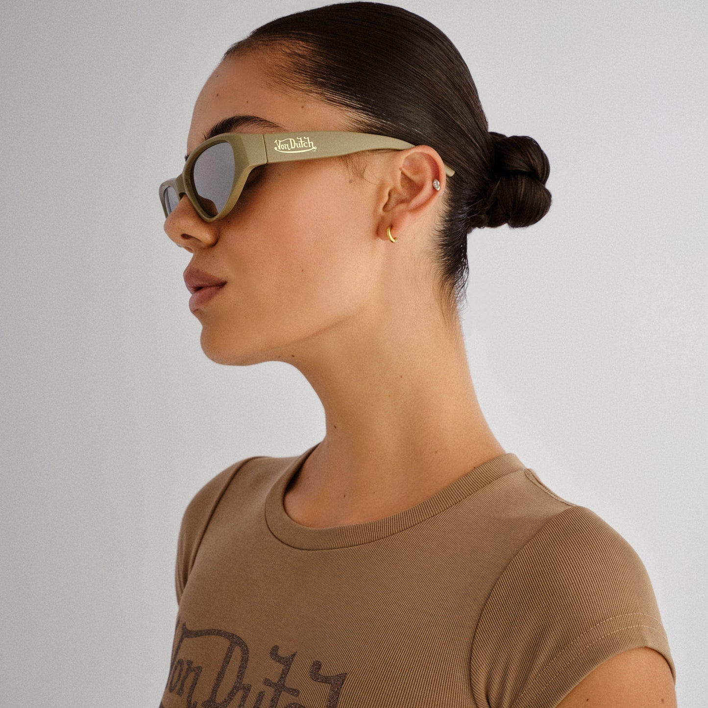 Blackout Destroyed Khaki Uni-Sex Cat-Eye Sunglasses | Aire
