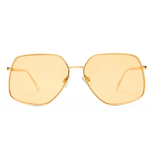 Altair Gold Clear Female Aviator Sunglasses | Aire
