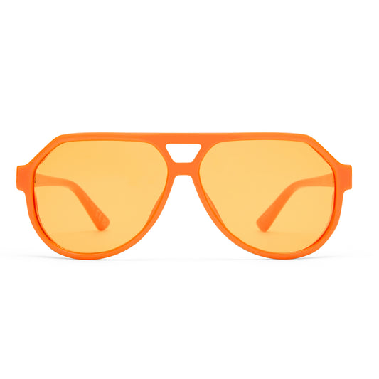 Shameless Neon Orange Uni-Sex Aviator Sunglasses | Aire