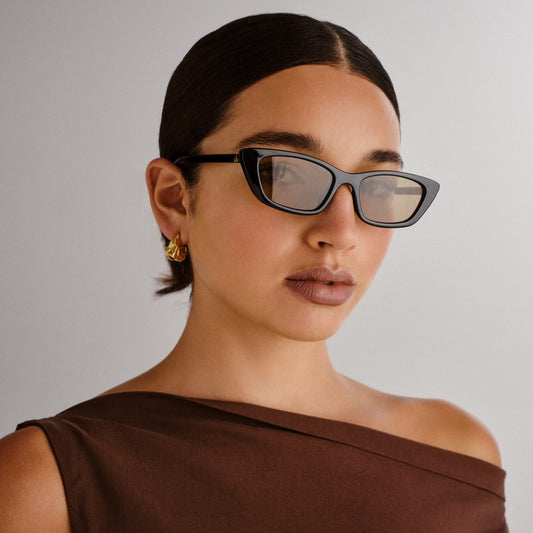 Titania Black Female Cat-Eye Sunglasses | Aire
