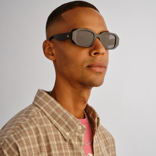 Ascendant Black Uni-Sex Rectangle Sunglasses | Aire