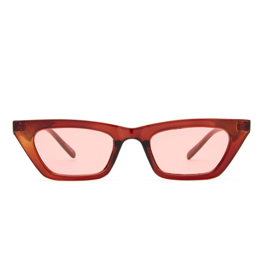 Polaris Crystal Chocolate Female Cat-Eye Sunglasses | Aire