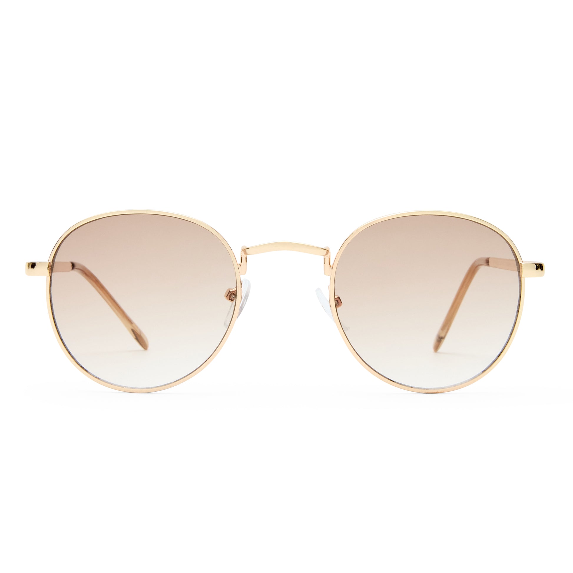 Rising Gold Tan Female Round Sunglasses | Aire