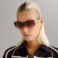 Saturn Gold Ivory Seashell Female Wrap Sunglasses | Aire