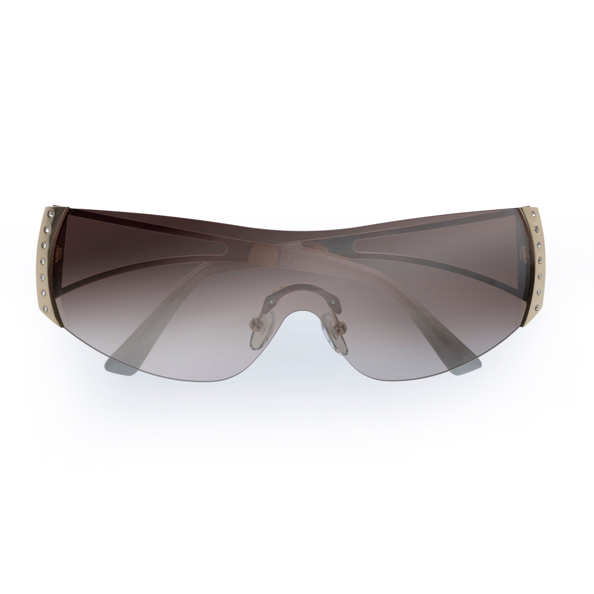 Saturn Gold Ivory Seashell Female Wrap Sunglasses | Aire