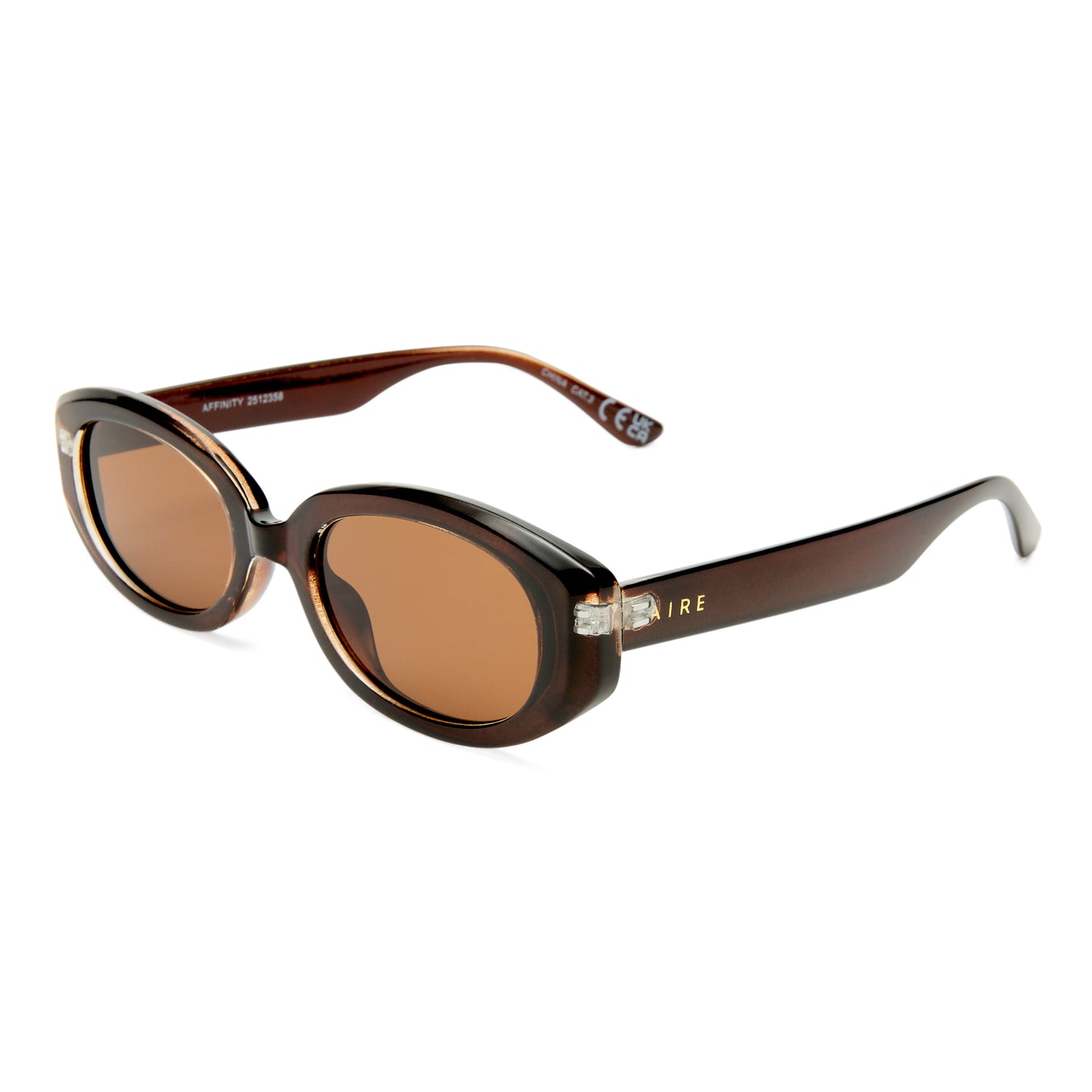 Affinity Chocolate Uni-Sex Oval Sunglasses | Aire