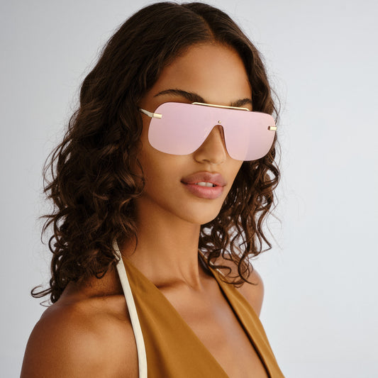 Venatici Gold Female Aviator Sunglasses | Aire