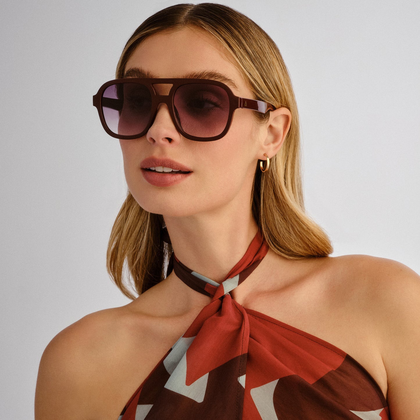 Whirlpool Burgundy Female Aviator Sunglasses | Aire