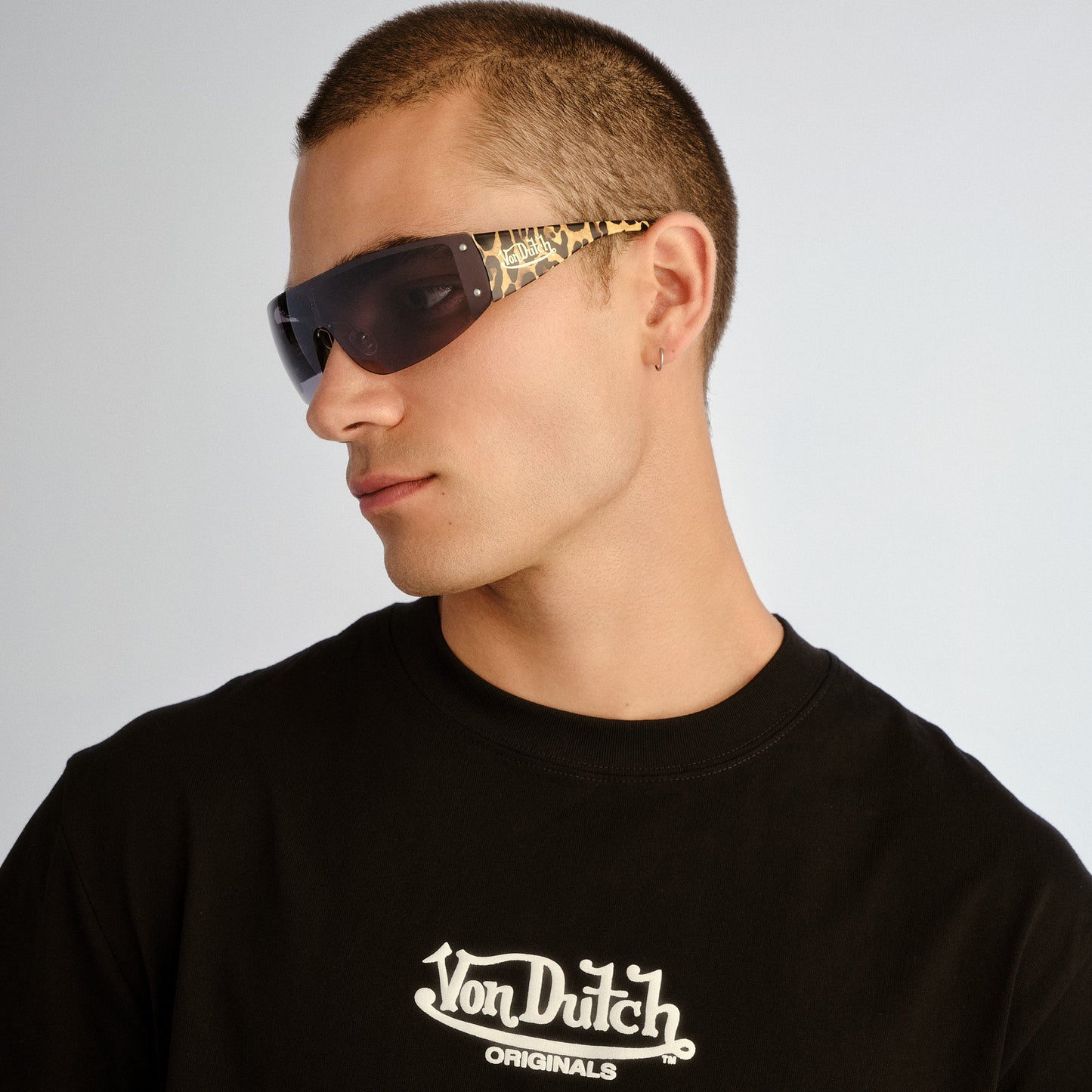 Rumour Gold Leopard Uni-Sex Wrap Sunglasses | Aire