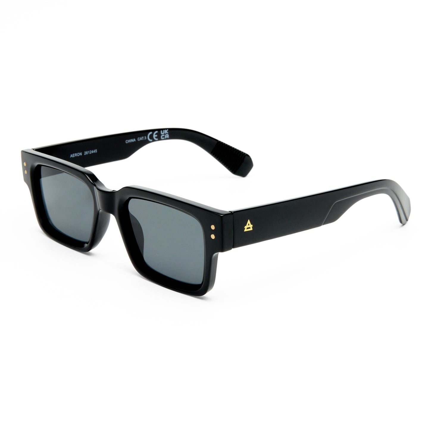 Aeron Black Uni-Sex Rectangle Sunglasses | Aire