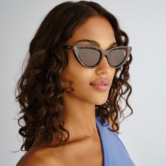 Realm Amber Tort Female Cat-Eye Sunglasses | Aire