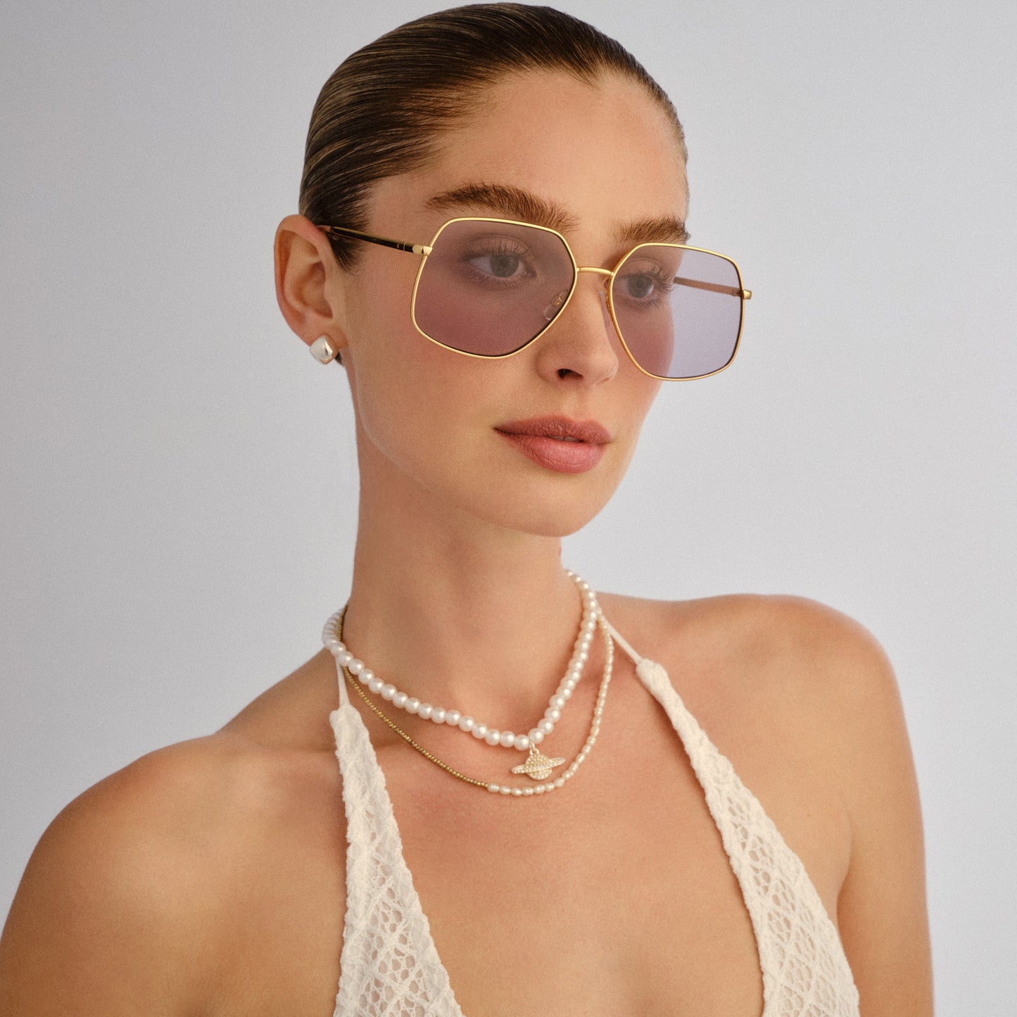 Altair Gold Sand Female Aviator Sunglasses | Aire