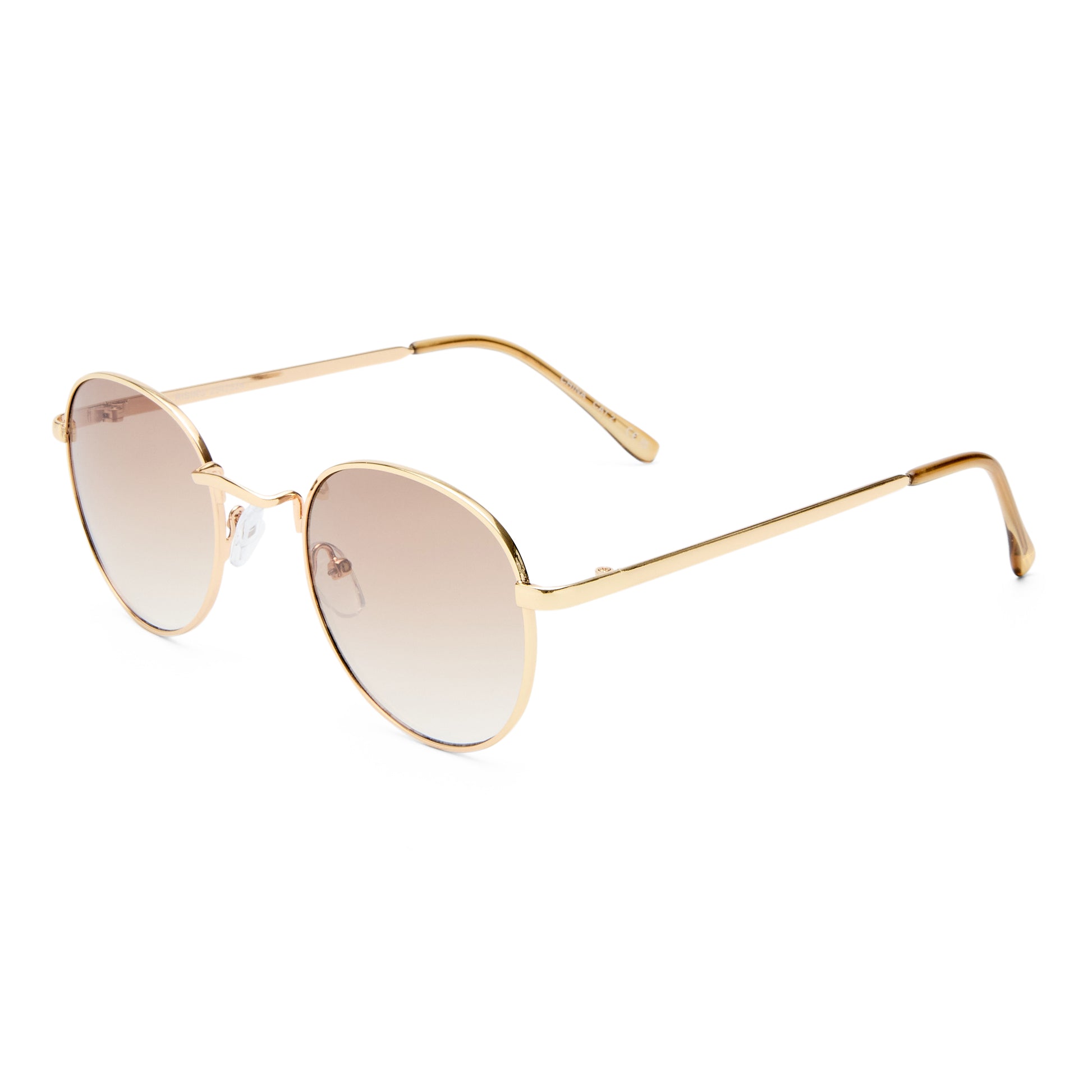 Rising Gold Tan Female Round Sunglasses | Aire