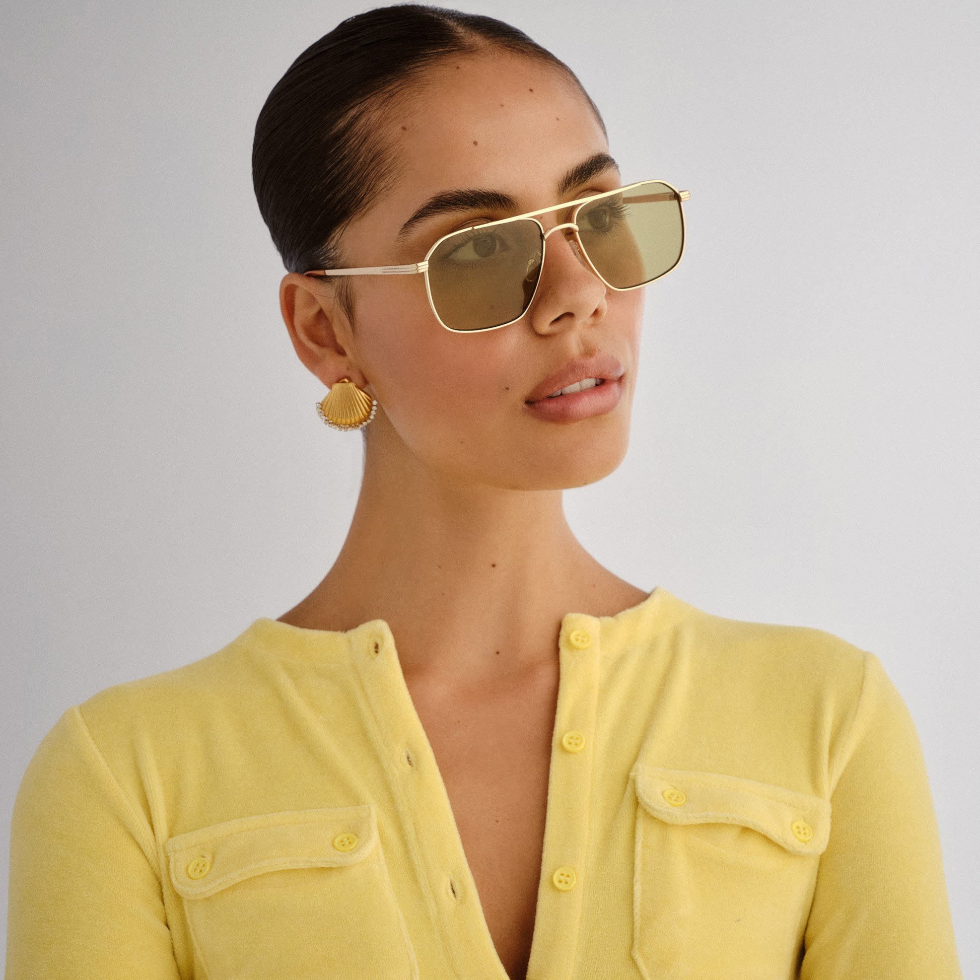 Equator Gold Vintage Tort Uni-Sex Aviator Sunglasses | Aire