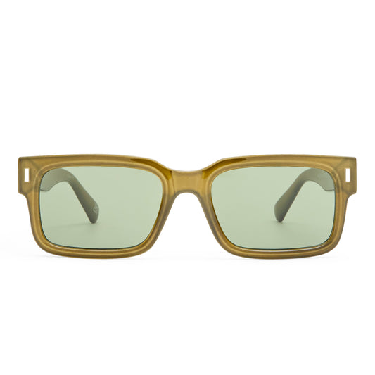 Castor Khaki Uni-Sex Rectangle Sunglasses | Aire