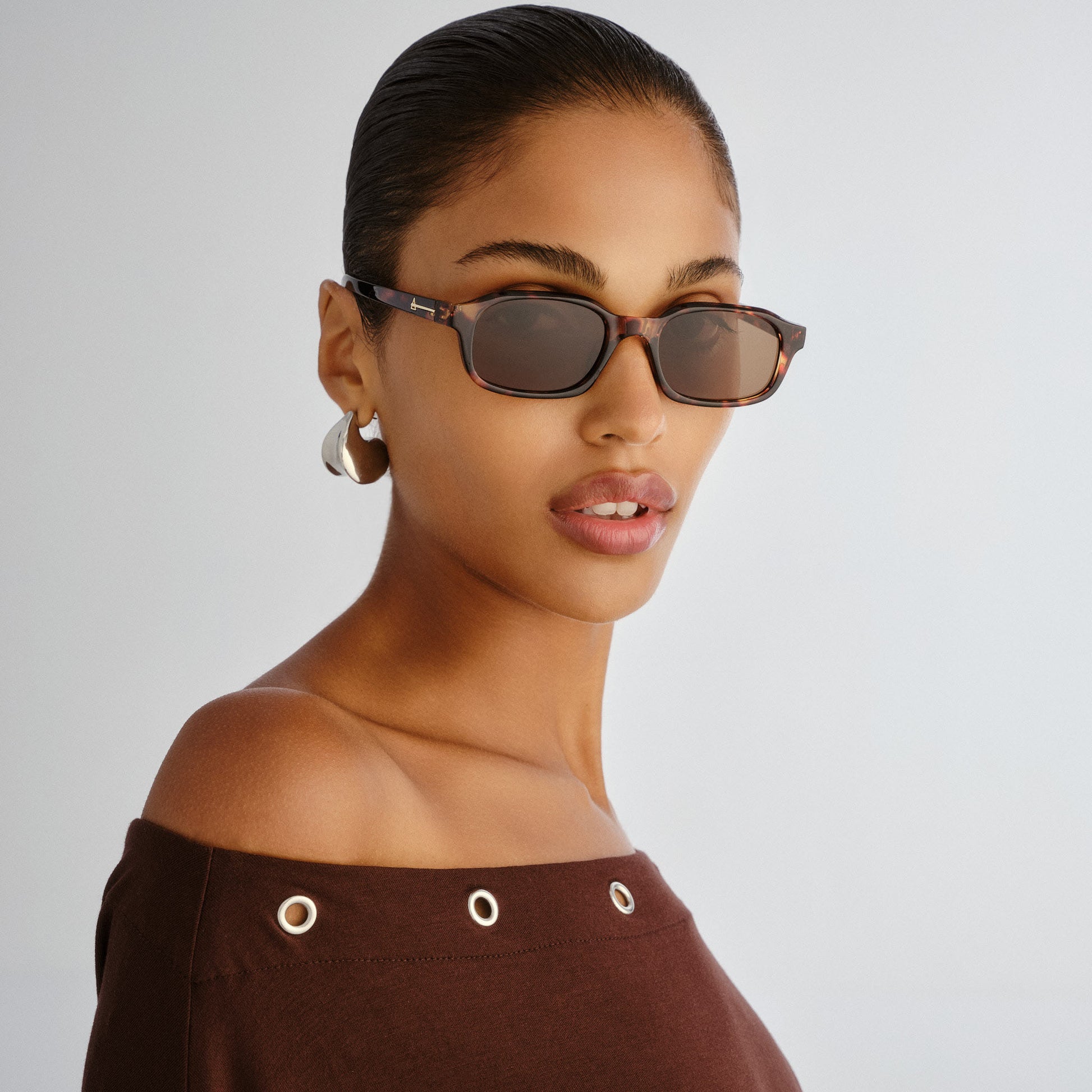 Kinetic Amber Tort Uni-Sex Rectangle Sunglasses | Aire