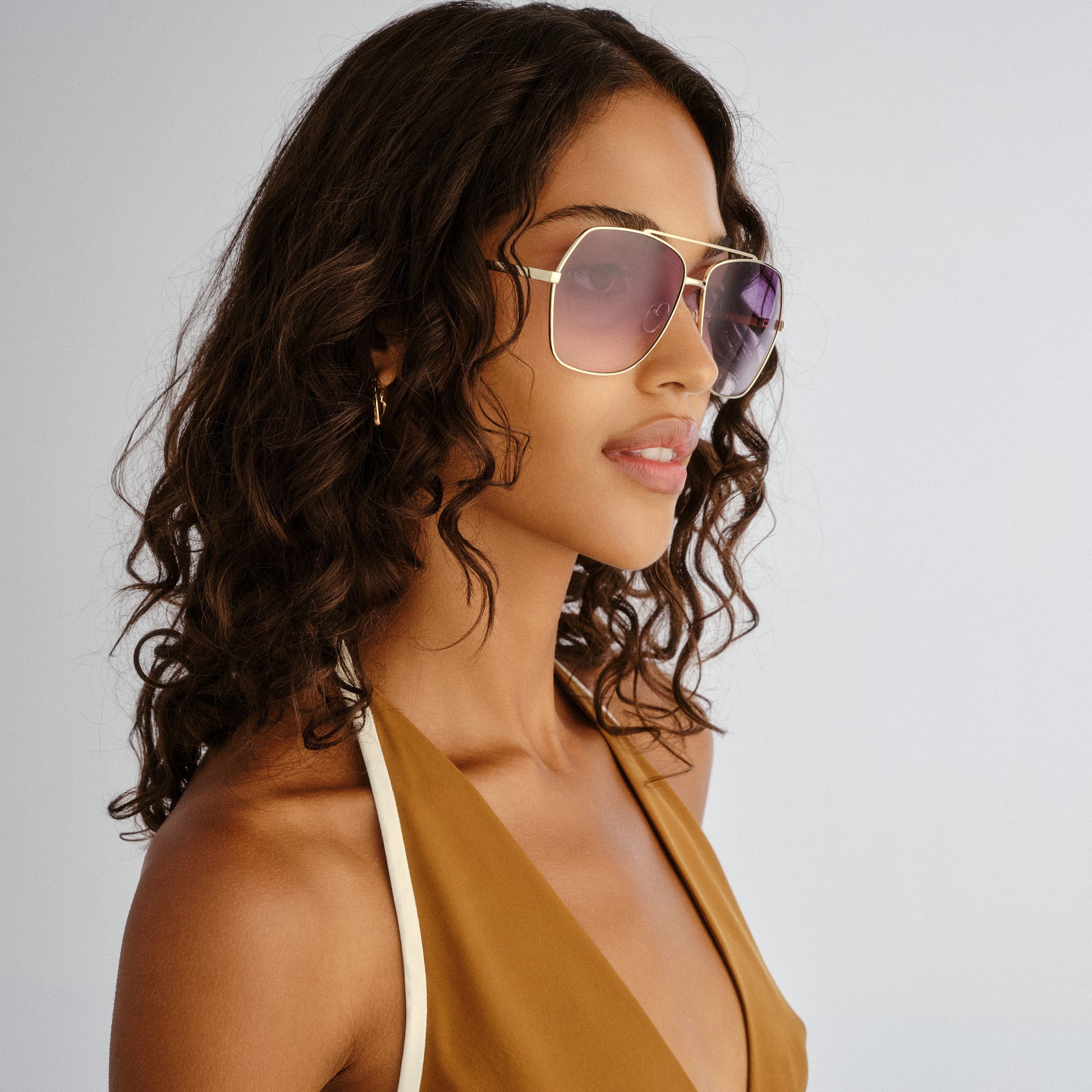 Celestine Gold Cookie Tort Uni-Sex Aviator Sunglasses | Aire