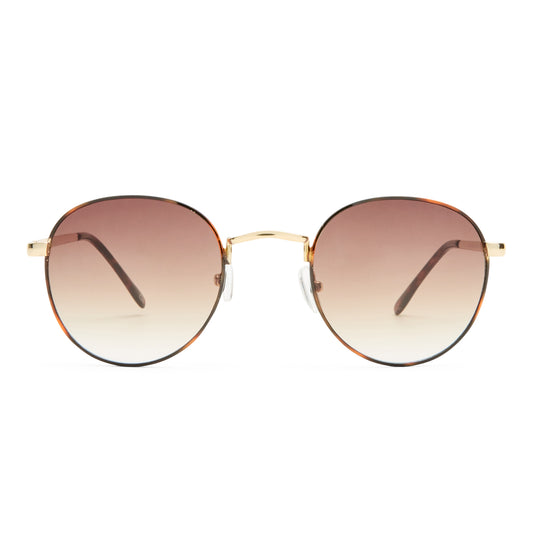 Rising Gold Tort Uni-Sex Round Sunglasses | Aire