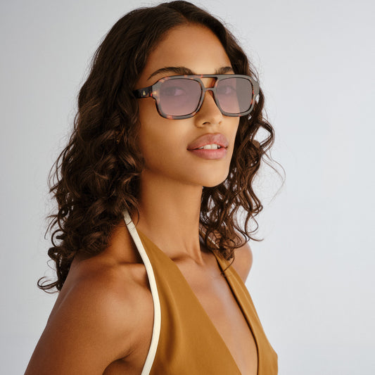 Aquarius Amber Tort Female Aviator Sunglasses | Aire